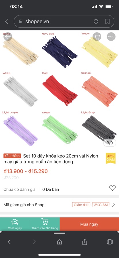 Khoá kéo 60cm ,50cm các màu [NOON Fashion]