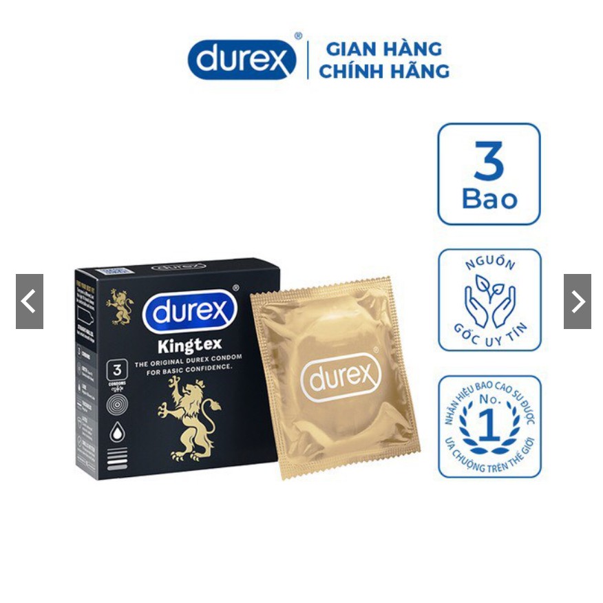 Bao cao su Durex Kingtex  [SIÊU MỎNG][ Ôm sát cảm giác thật như không dùng bao](che tên sản phẩm khi giao )