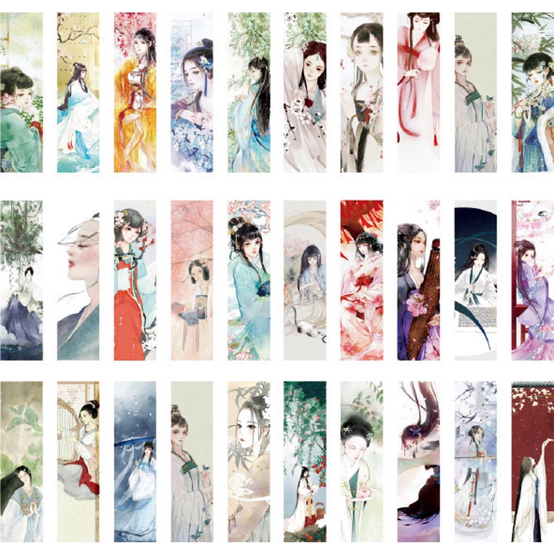 Hộp 30 thẻ đánh dấu sách hình phong cảnh thế giới sáng tạo