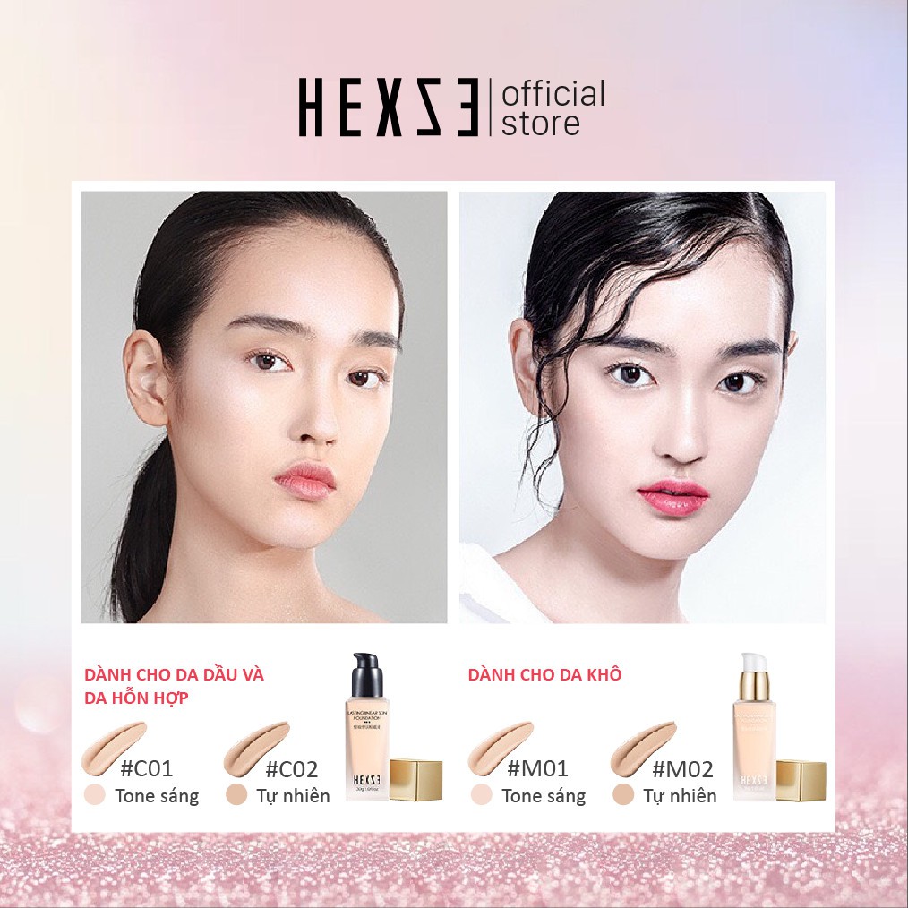 Kem nền HEXZE dạng lỏng có độ che phủ cao 2 tone màu phù hợp với mọi loại da | BigBuy360 - bigbuy360.vn