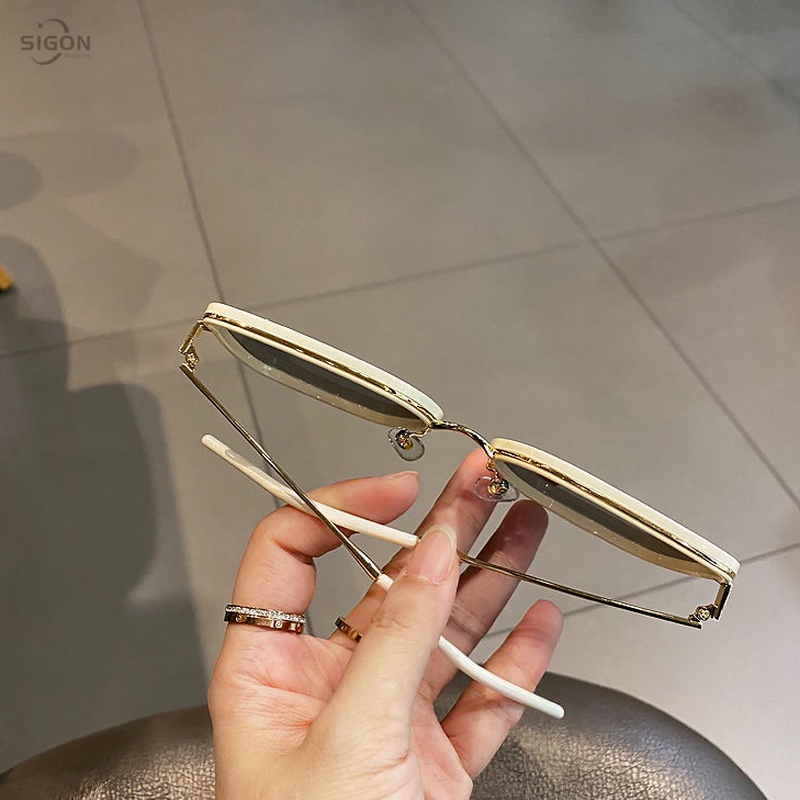 Kính Mát Nữ Gọng Kim Loại Lớn Chống Tia Uv Bảo Vệ Mắt