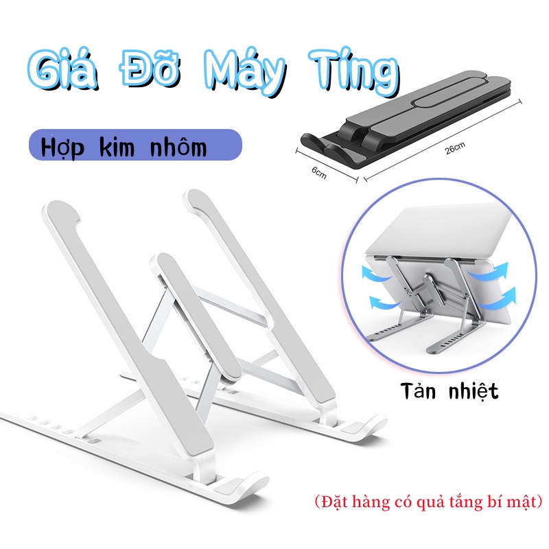 Giá Đỡ Laptop, Giá đỡ tản nhiệt Máy Tính, Laptop, Macbook, Ipad nhựa ABS chắc chắn, công thái học, gấp gọn chỉnh độ cao