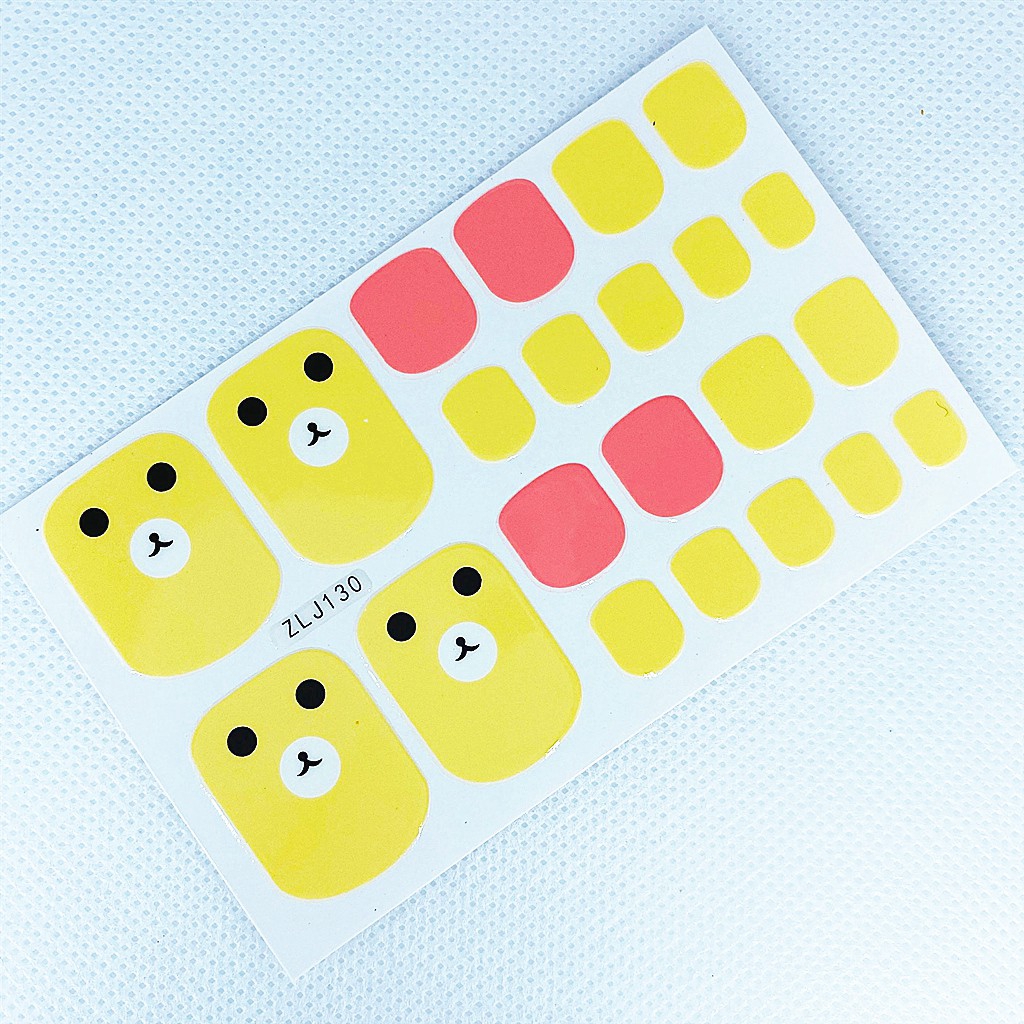 Set 22 Miếng Dán Móng Chân Họa Tiết Hồng Hạc Độc Đáo Xinh Xắn