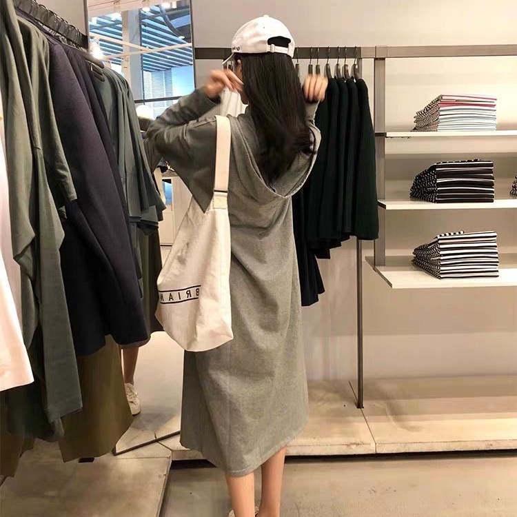 Đầm hoodie form rộng phong cách Hàn quốc