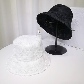 Nón Tai Bèo Chống Nắng Phối Ren Lưới Họa Tiết Hoa Đính Kim Sa Lấp Lánh Thời Trang Mùa Hè Phong Cách Hàn Quốc Cho Nữ