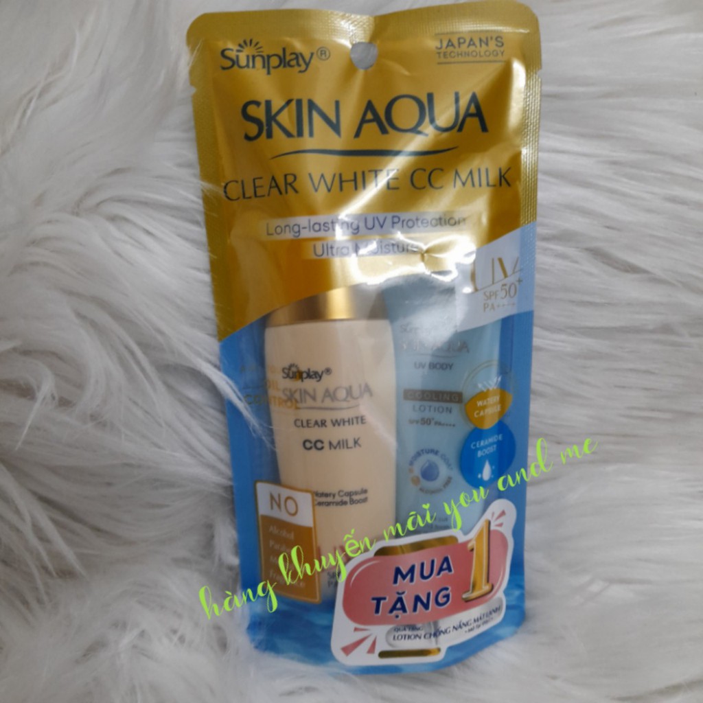 [2023] Sữa chống nắng Sunplay Skin Aqua Clear White CC Milk 25g