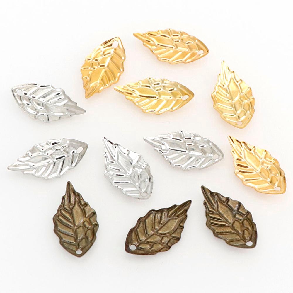 Set 20 phụ kiện trang sức hình chiếc lá bằng kim loại nhiều màu sắc