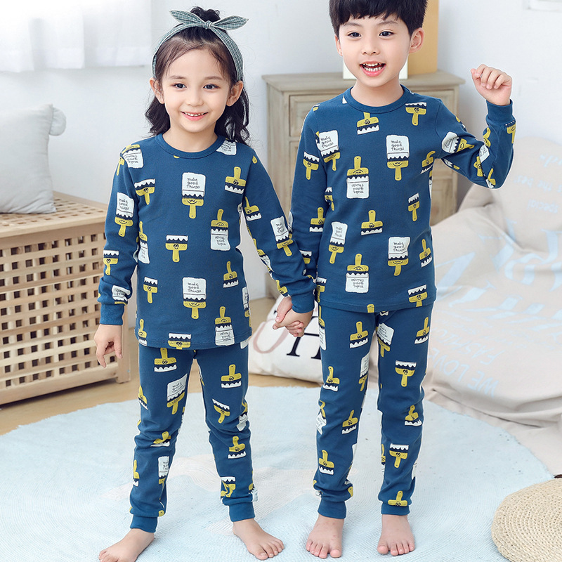 Children's pajamas, cotton clothes, cartoon boys and girls home clothes