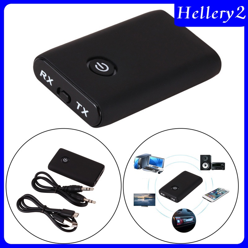 [HELLERY2] 2in1 Bluetooth Transmitter Receiver 3.5mm AUX Adapter for TV PC Car Black