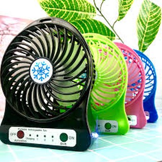 Quạt cầm tay 3 tốc độ có đèn siêu mát mini để bàn