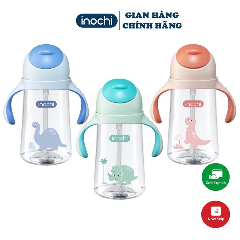 [ 470 ml ] INOCHI Bình Nước Có Ống Hút Cho Bé Goki Dino