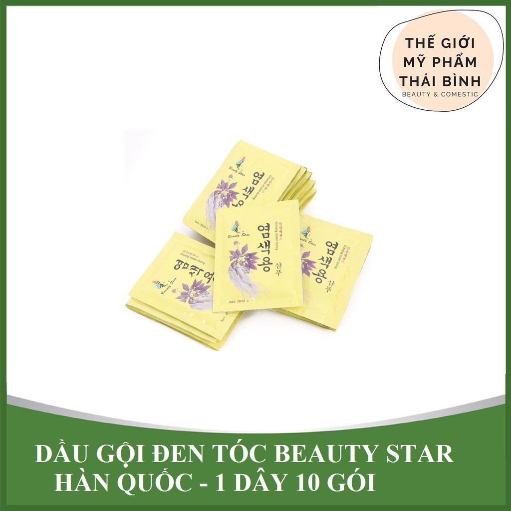 10 Gói dầu gội đen tóc Beauty Star Hàn Quốc gội là đen 30ml 1 gói - dau goi dau dầu gội đầu dau goi den toc