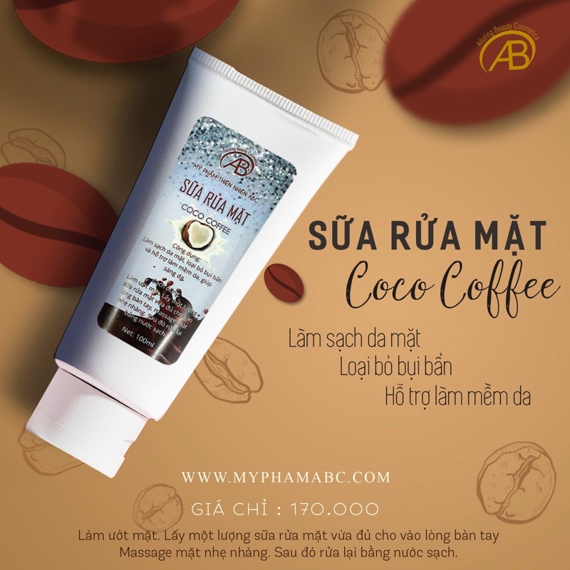 SỮA RỬA MẶT ABC từ cà phê tự nhiên và dừa giúp sạch da, ngừa mụn