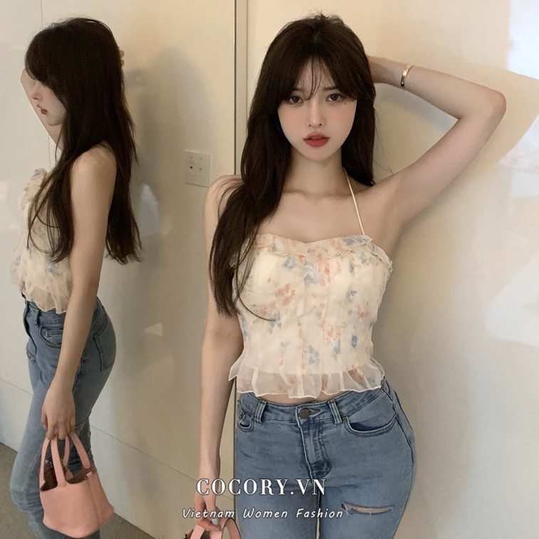 Cocory vn Thời Trang Áo Ống Chất Chiffon Thiết Kế Quyến Rũ Cho Nữ
