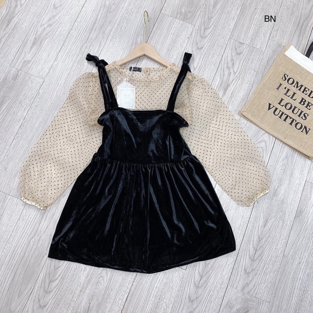 Đầm baby doll ❤️FREESHIP❤️ Đầm xoè tay bi tiểu thư