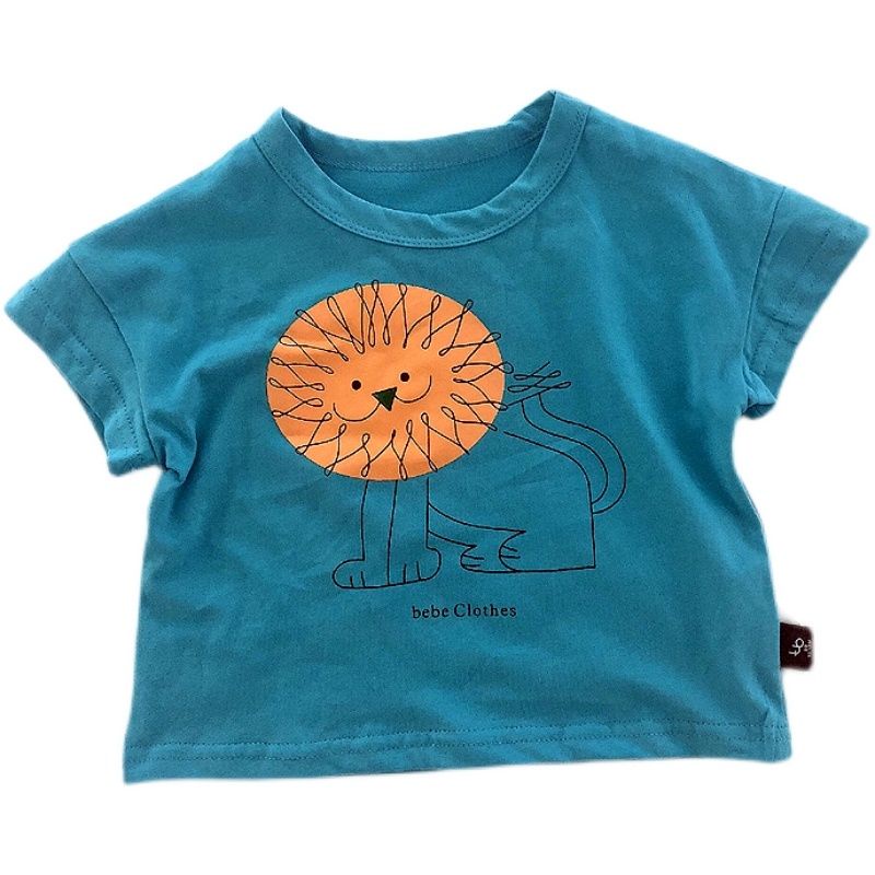 Áo Thun Tay Ngắn Dáng Rộng In Hoạt Hình Kiểu Retro Hàn Quốc Thời Trang Mùa Hè Cho Bé