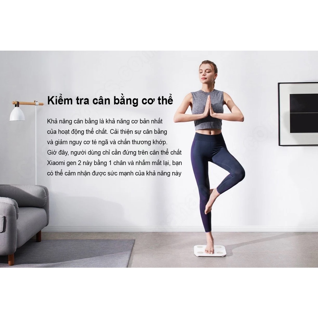 Cân sức khỏe Xiaomi gen2 Body Fat Scale 2 App Mi Fit đo 13 chỉ số cơ thể