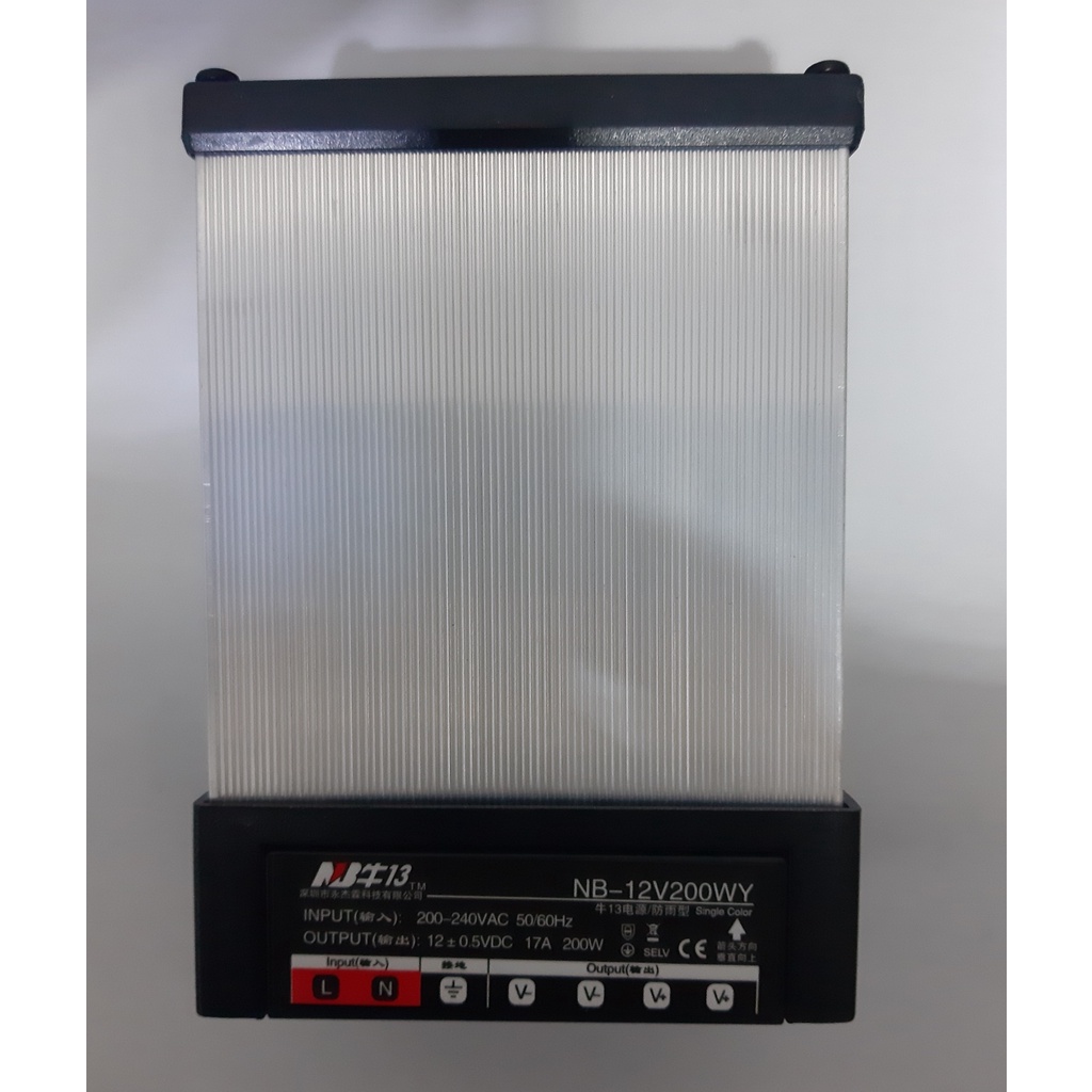 Nguồn NB 12V 17A 200W / 33A 400W ngoài trời, nguồn chính hãng chống nước mưa, dùng cho đèn led 12V quảng cáo, trang trí