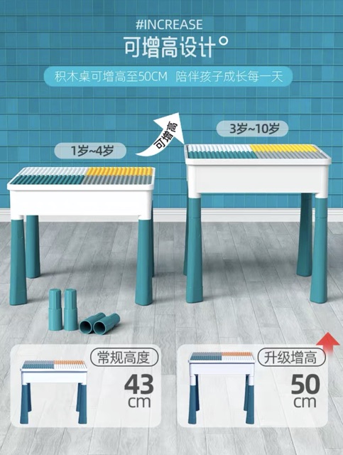 Bộ bàn lego xếp hình cho bé-shop JamesBond kids
