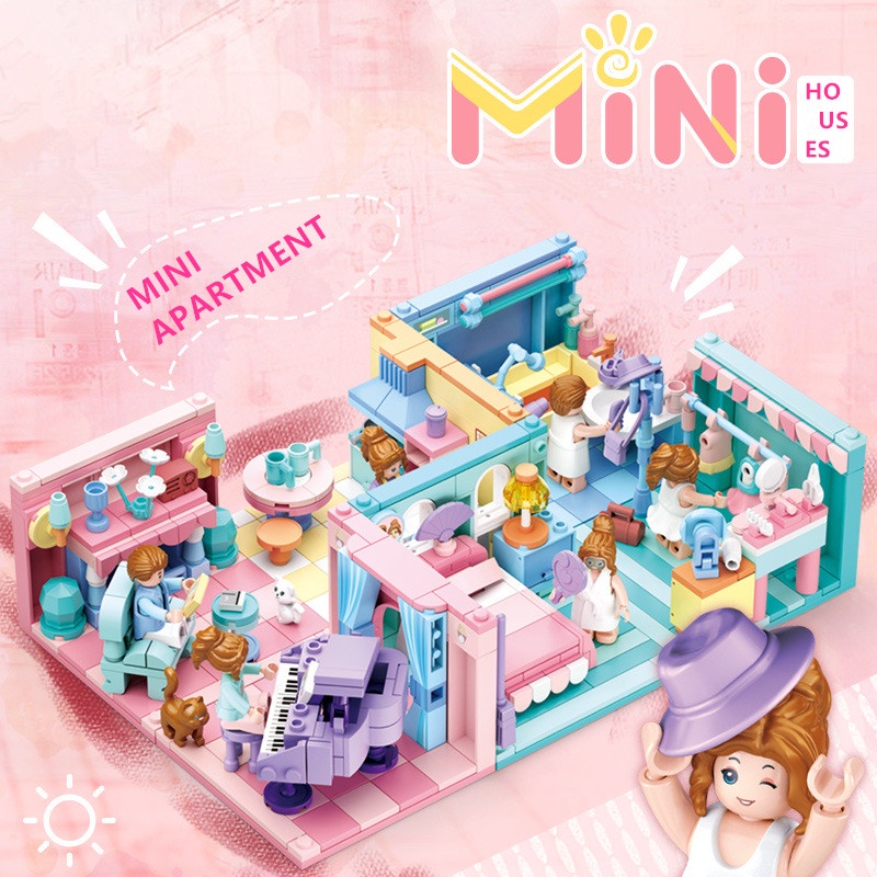 SLUBAN Set 6 Khối Đồ Chơi Mini 6 Trong 1 B0757 Cho Bé Gái