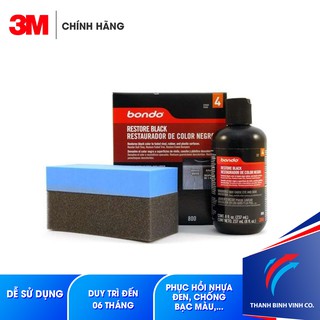 (FREESHIP) Dung dịch phục hồi nhựa đen - 3M Bondo Restore Black Restauradoor De Color Negro PN0800 237ml (Đen)