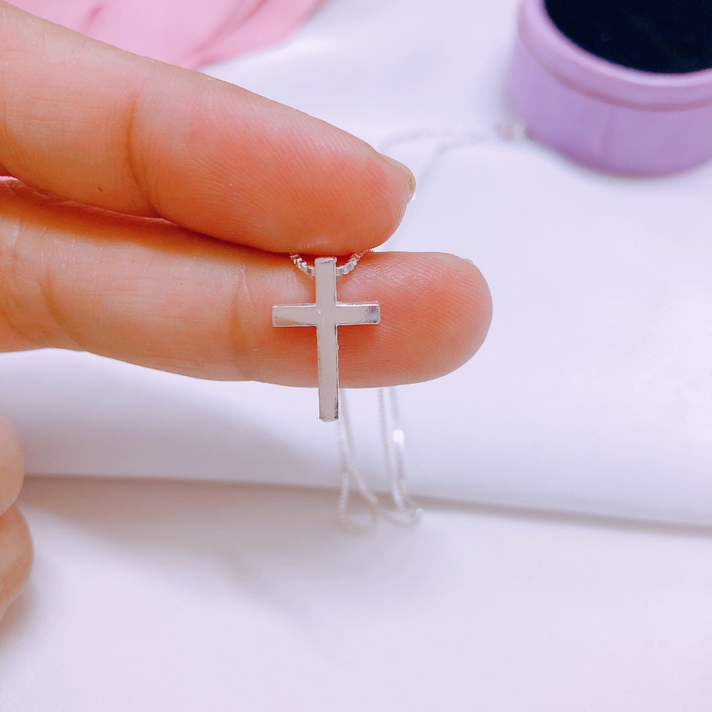 Dây chuyền thánh giá, vòng cổ thánh giá nữ chất liệu bạc chuẩn sáng đẹp / Trang sức JQN