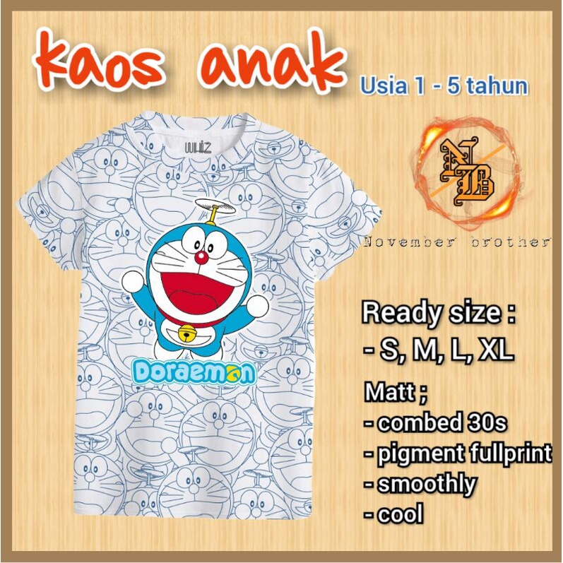 Áo Thun Họa Tiết Doraemon Xinh Xắn Dành Cho Bé | Áo Thun Thời Trang Cá Tính Cho Bé Trai | Áo Thun Trẻ Em Distro | Quần Áo Trẻ Em Distro Dễ Thương 014