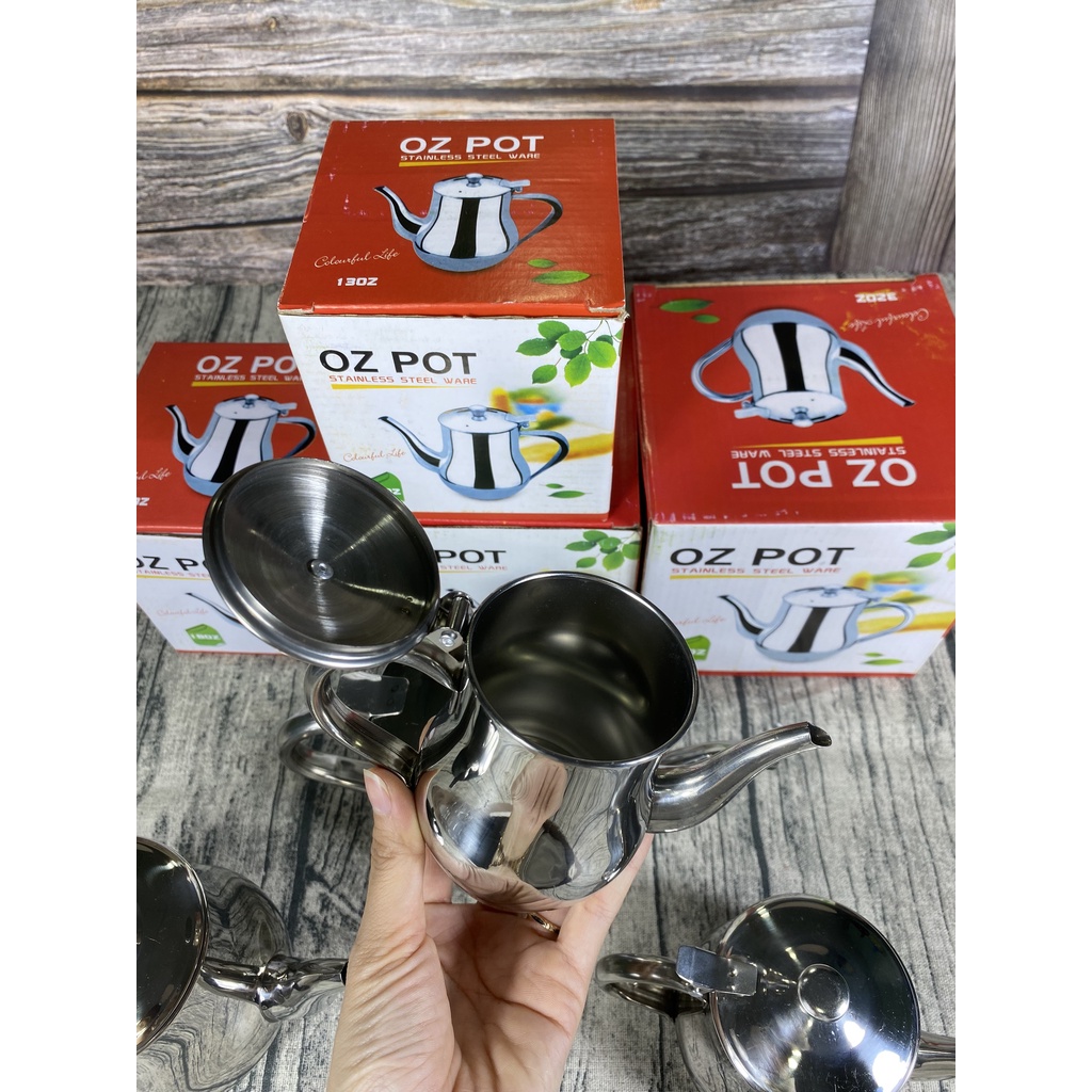 ẤM TRÀ EO INOX  - BÌNH TRÀ CÀ PHÊ ĐỦ SIZE