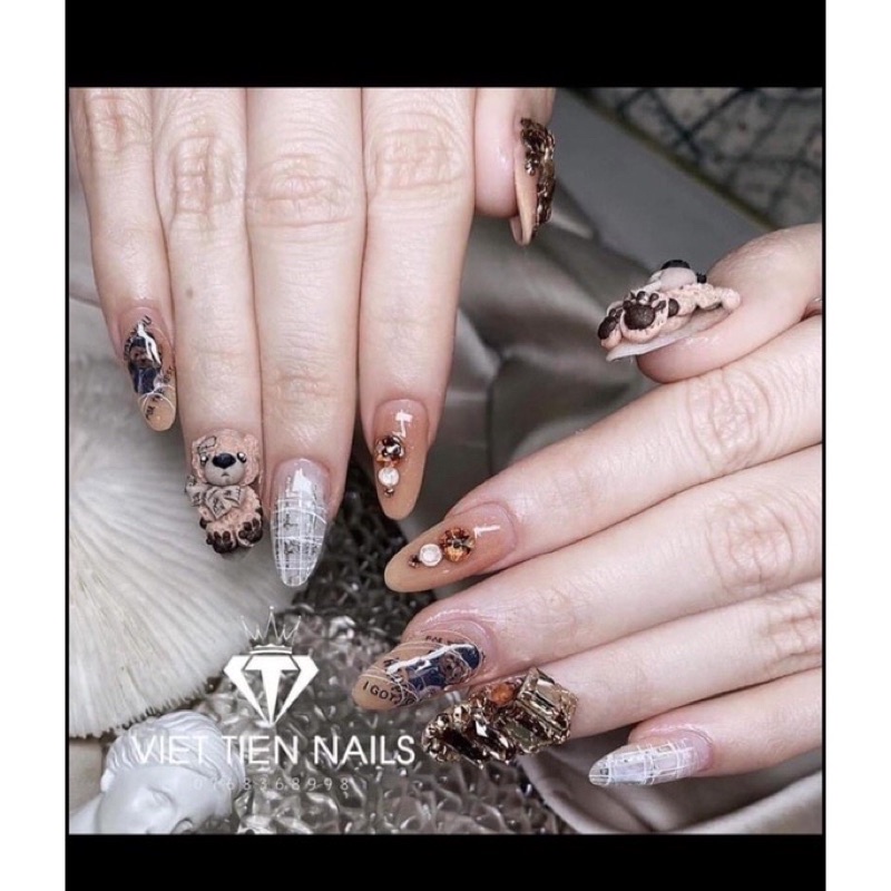 Gấu bột - Gấu bột gắn nail cả thân