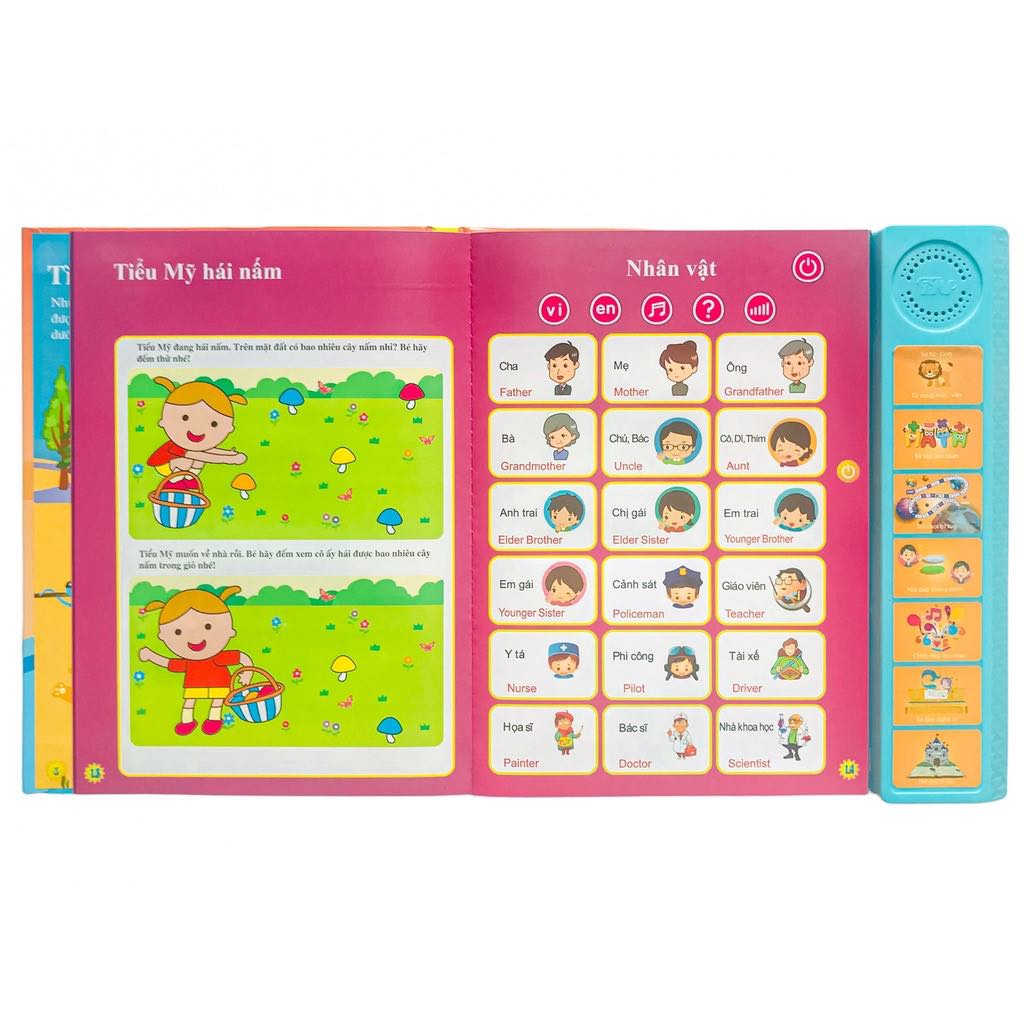 Sách Nói Điện tử Song Ngữ Anh Việt Cho Trẻ Em 3 Tuổi Sách điện Tử Đa Chức Năng Giáo Dục Sớm - BỐ KHỦNG LONG