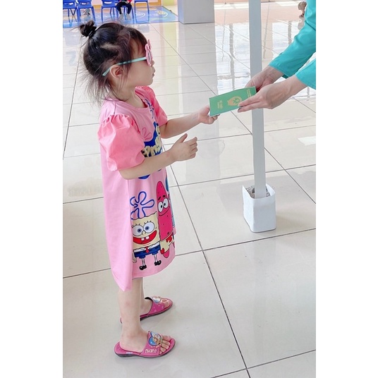 Váy chất bột xu 3D hoạt hình ngộ nghĩnh tay bồng xinh nhiều mầu 8-35kg