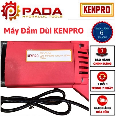 Máy đầm dùi bê tông cầm tay KENPRO - KP800 - Máy kèm sẵn dây đầm 1m2 - Bảo hành 6 tháng