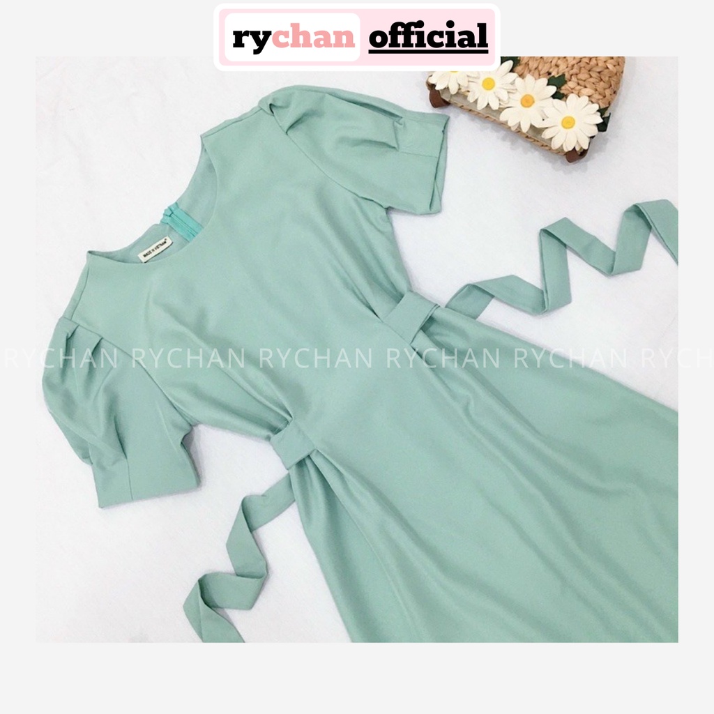 Đầm Xòe Trơn 2 Màu Cột Eo Thanh Lịch [ẢNH THẬT CUỐI] - DX024