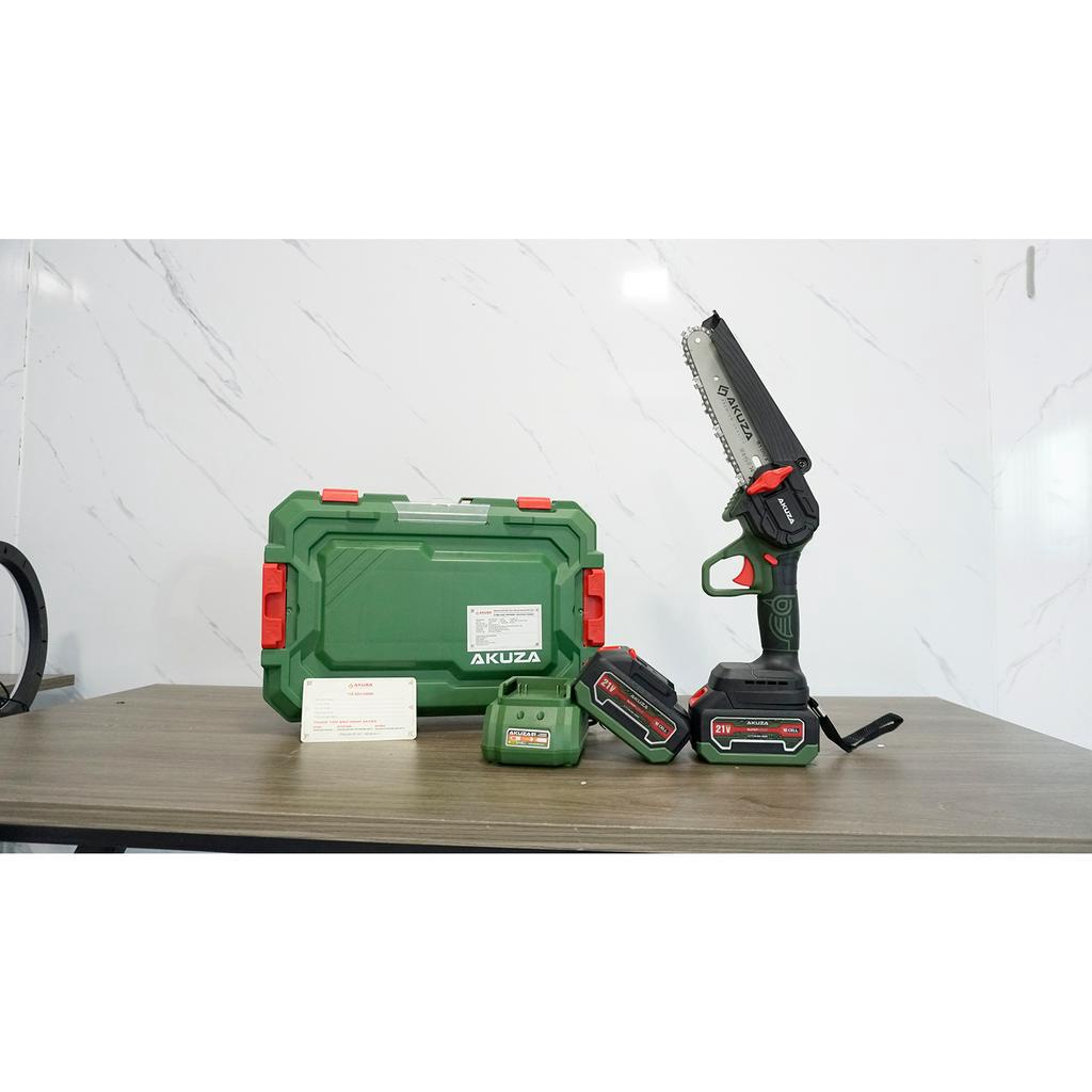 Máy cưa xích pin AKUZA thế hệ mới 2023 2 pin 21V 10Cell