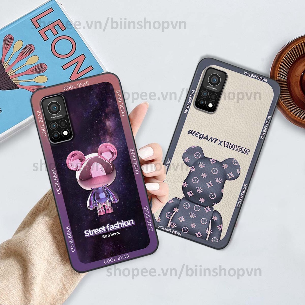 Ốp Xiaomi Mi 10T Pro hình gấu bear brick đẹp độc lạ, thời trang, cá tính
