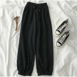 Quần jogger nữ ống rộng cạp chun chất da cá cao cấp,Quần Baggy Nam Nữ Ống Suông Unisex co giãn trẻ trung năng động