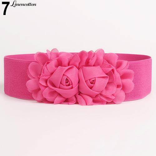 Thắt Lưng Co Giãn Hình Hoa Màu Trơn Cho Nữ