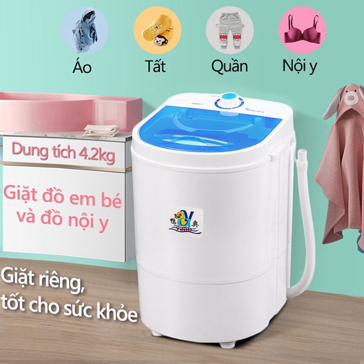 Máy giặt mini nhỏ gọn, giặt vắt quần áo trẻ em, đồ nhỏ phù hợp cho các mẹ và sinh viên