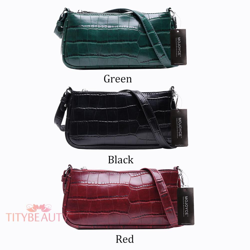 Retro Handbag Women Crocodile Leather Travel Totes Office Lady Shoulder Bag