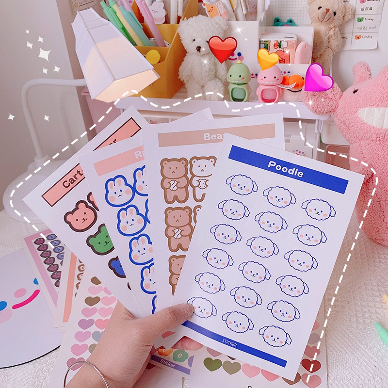 Sticker dán hộp hoạt hình nhiều mẫu