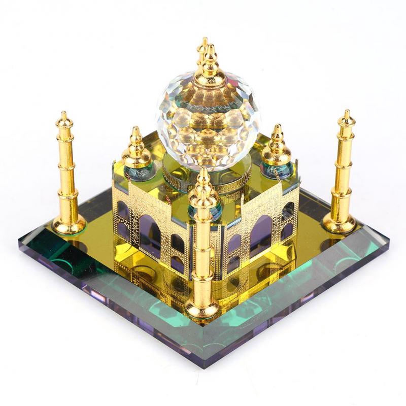 Superparis 3D Architecture Model Kits Taj Mahal Muslim Crystal Golden Taj Mahal Indian Building Model for Home Desk Deco