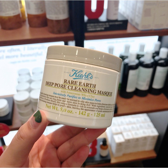 Mặt nạ đất sét Kiehl 's giảm mụn đầu đen làm sạch sâu lỗ chân lông 142g / 125ml