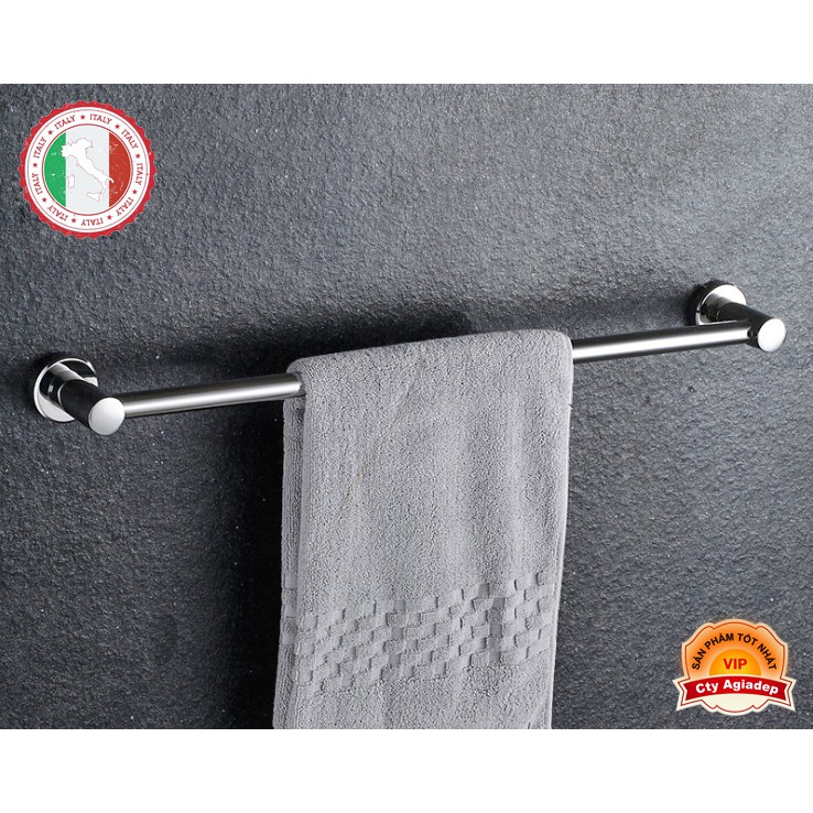 Giá treo khăn tắm nhà vệ sinh 1 thanh ngang SUS304 (bóng đẹp) - Hàng cao cấp ITALIA