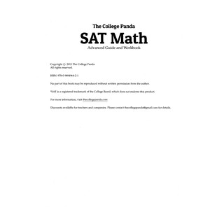 The College Panda's SAT Math: Advanced Guide and Workbook for the New SAT