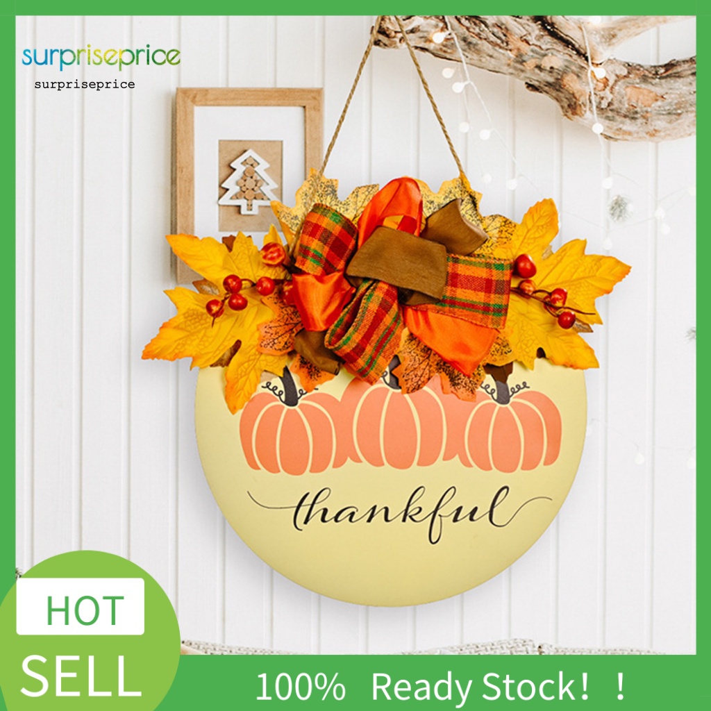 Bảng Gỗ Treo Cửa In Họa Tiết Bí Ngô Chống Biến Dạng Dùng Hàng Ngày Trang Trí Nhà Cửa