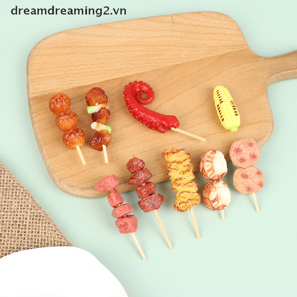 Set 3 mô hình cây thịt nướng ngộ nghĩnh sáng tạo cho nhà búp bê