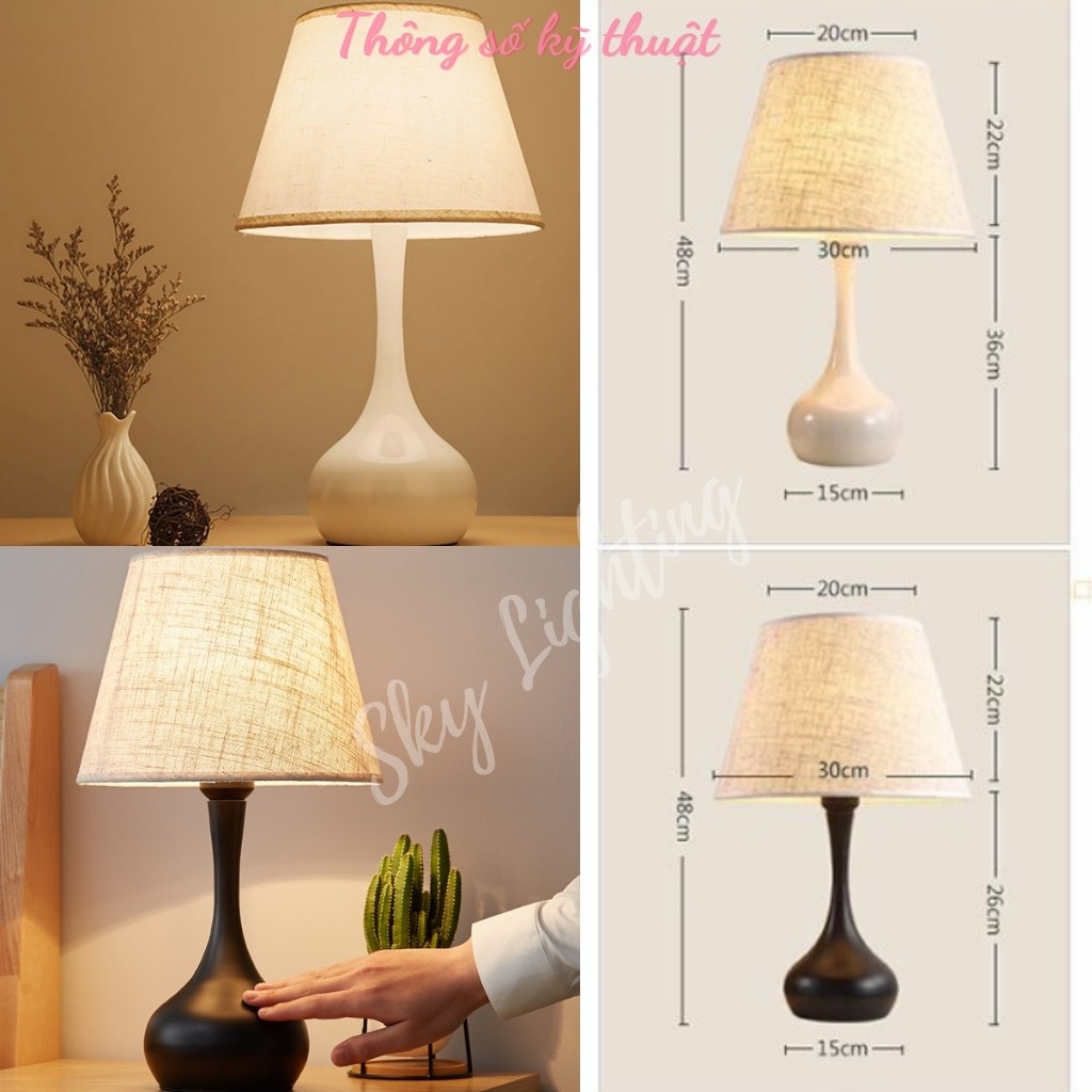Đèn ngủ để bàn, đầu giường khách sạn trang trí phòng ngủ phong cách Bắc Âu  có điều chỉnh độ sáng