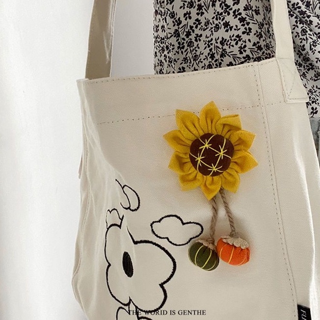 Trâm Cài Áo Hình Hoa Hướng Dương Bằng Vải Dễ Thương