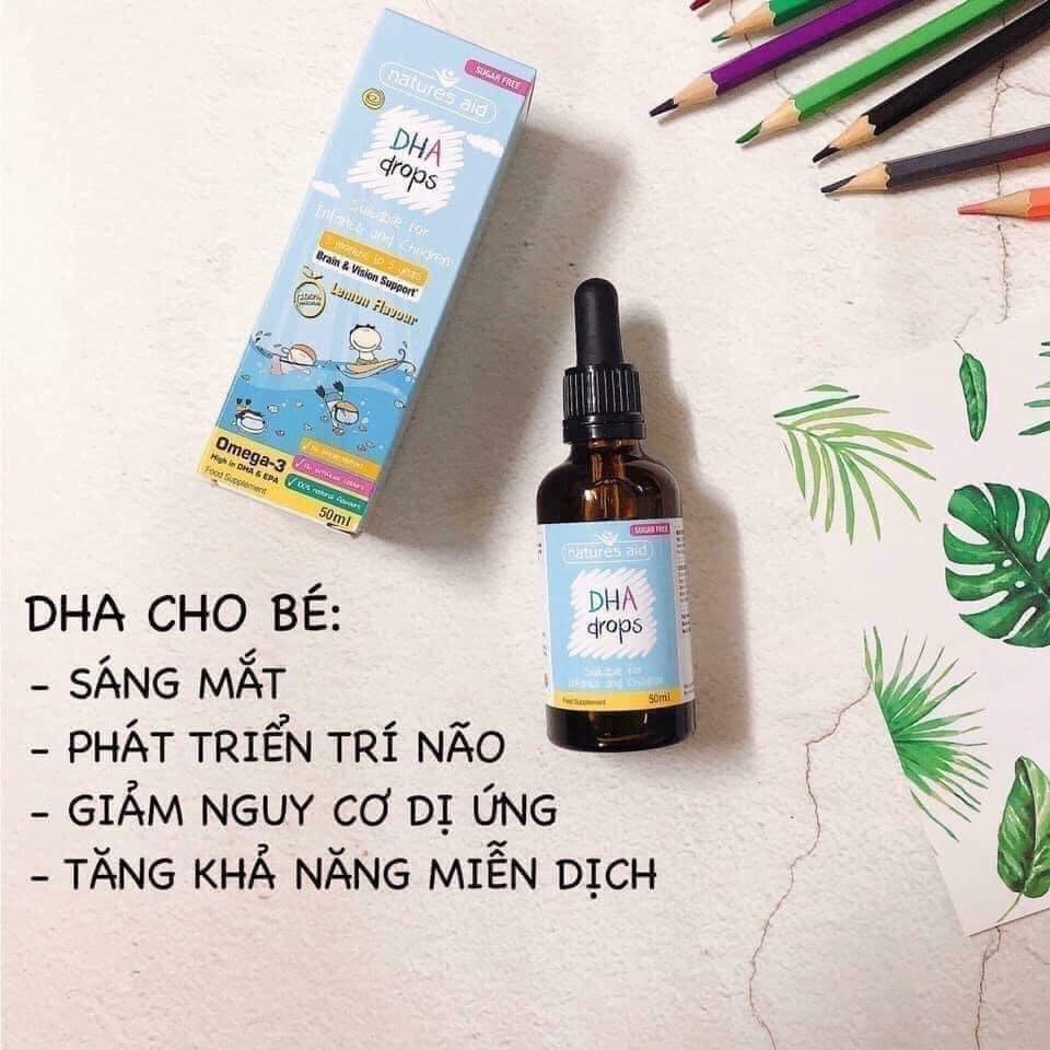 Mini Drops DHA Drops Natures Aid- bổ sung DHA , EPA cho sự phát triển trí não của trẻ