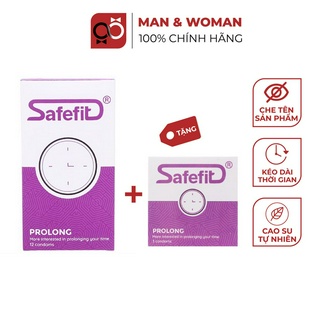 [Cao Cấp] Bao cao su Siêu Kéo dài thời gian Safefit Prolong 7% Benzocain Bộ 15 cái